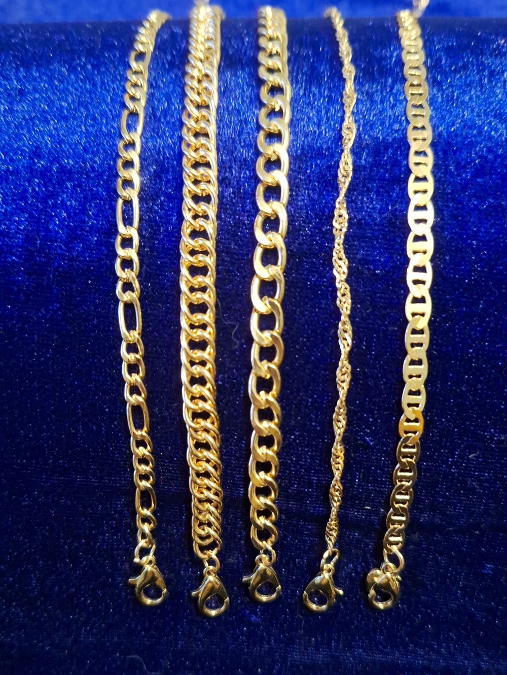 Amazon Gold Tone Women's Chain Bracelet Set - Polished Gold Links